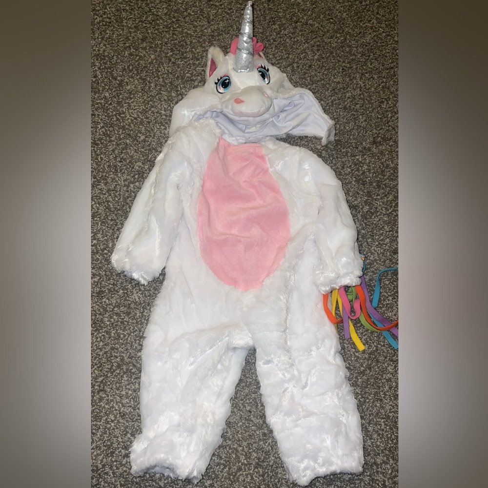 White and Pink Unicorn Kids Costume
